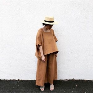 Lauren Winter Square Tee in Camel